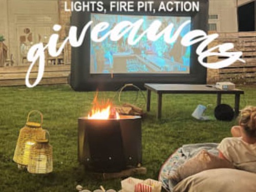 Blue Sky Lights, Fire Pit, Action Giveaways